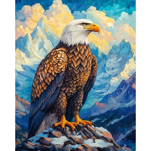 Paint by Numbers for Adults Kids Beginner Peak Eagle DIY Acrylic Painting by Numbers Kits with Brushes Acrylic Pigment Home Decoration Gifts 16 x 20 inch