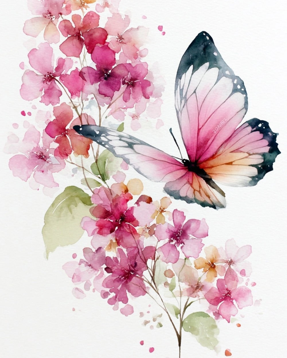 Paint by Numbers for Adults Kids Beginner Pink Butterfly Language DIY ...