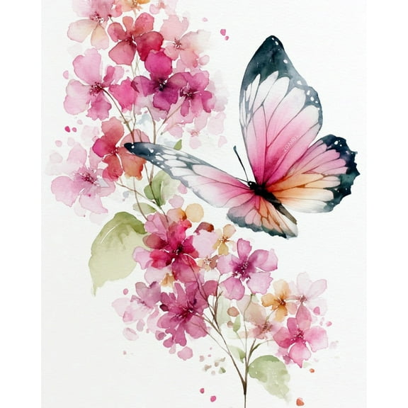 Paint by Numbers for Adults Kids Beginner Pink Butterfly Language DIY Acrylic Painting by Numbers Kits with Brushes Acrylic Pigment Home Decoration Gifts 16 x 20 inch