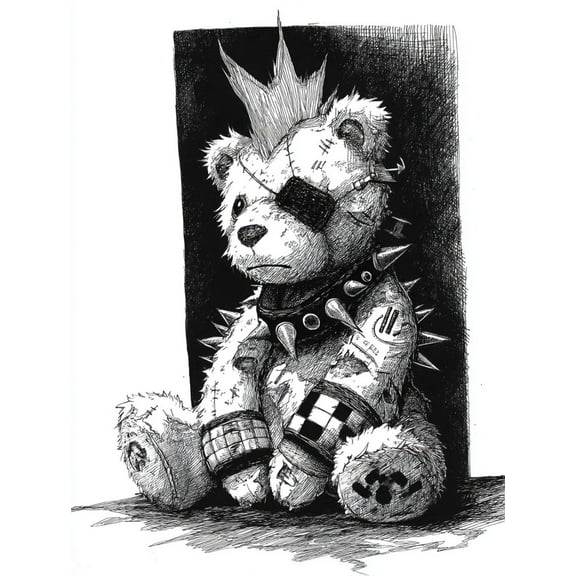 Paint by Numbers for Adults Kids Beginner Punk Teddy Bear DIY Acrylic Painting by Numbers Kits with Brushes Acrylic Pigment Home Decoration Gifts 16 x 20 inch