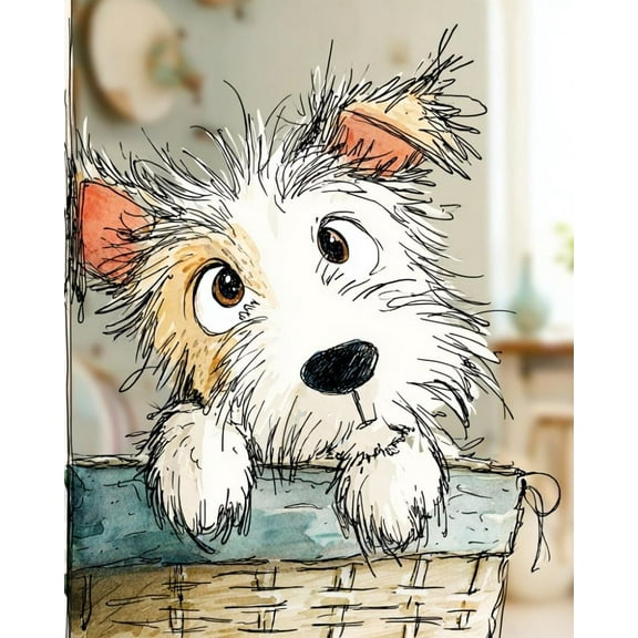 Paint by Numbers for Adults Kids Beginner Puppy Peeking Out DIY Acrylic Painting by Numbers Kits with Brushes Acrylic Pigment Home Decoration Gifts 16 x 20 inch