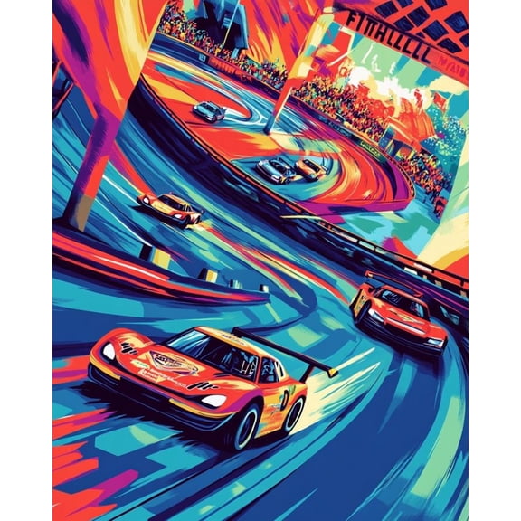 Paint by Numbers for Adults Kids Beginner Rapid Rainbow Track DIY Acrylic Painting by Numbers Kits with Brushes Acrylic Pigment Home Decoration Gifts 16 x 20 inch