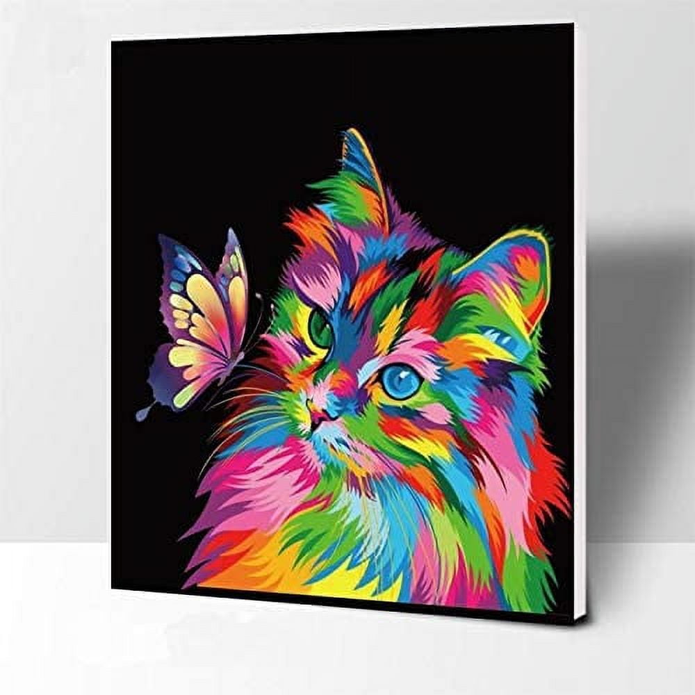Cheap Frame Painting By Numbers For Adults Kits Colorful Cat Animals  Picture Paint Numbers Kit For Home Decoration 40x40