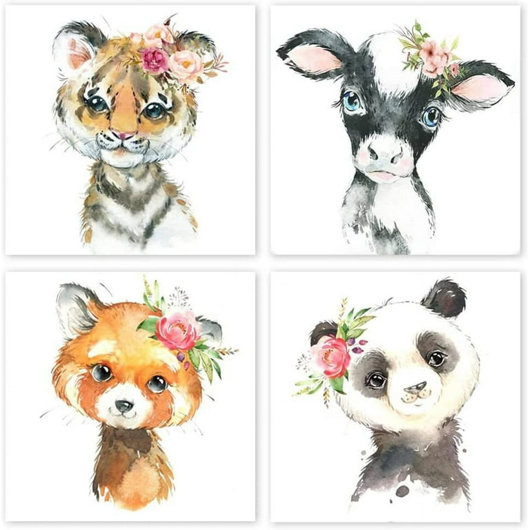 SKMN Paint by Numbers for Kids Ages 8-12 Girls,Watercolor Cute Animal  Panda,DIY Oil Painting Kit Impression Retro Wall Decor Gift Kits,40x50cm