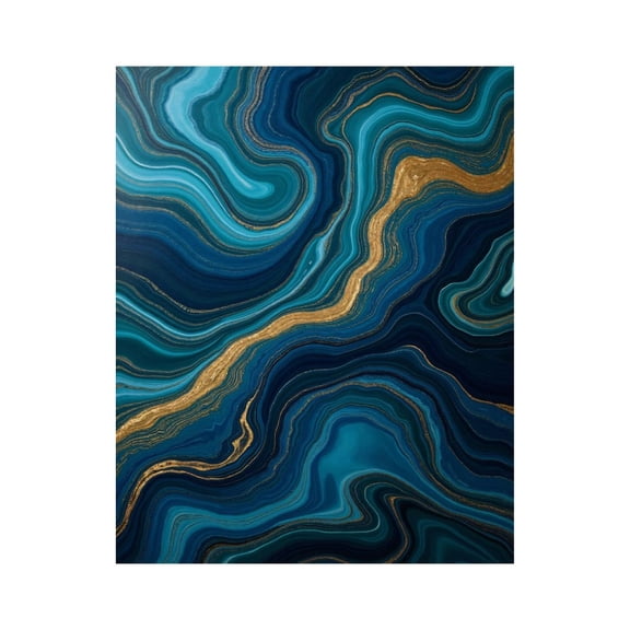 Paint by Numbers Kit for Adults, Abstract Blue Gold Waves Pattern Paint by Numbers, Easy Paint by Numbers Kit for Adults Beginner, DIY Adult Paint by Number Kits on Canvas, Home Decor 12x16in
