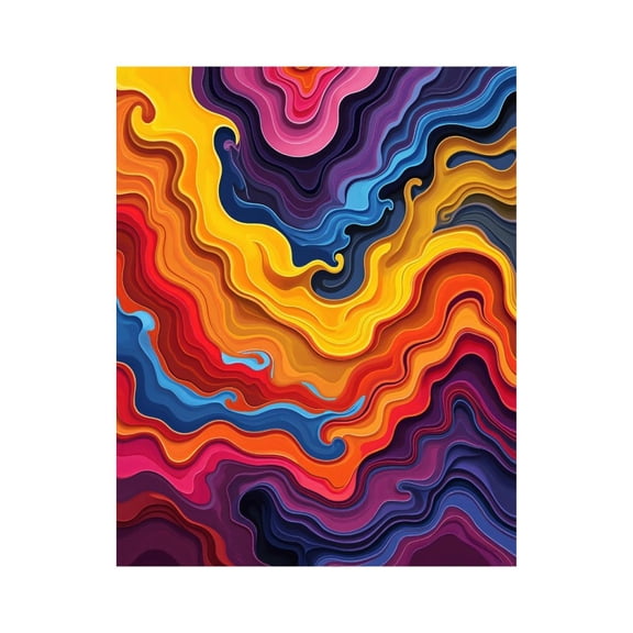 Paint by Numbers Kit for Adults, Abstract Colorful Waves Art Paint by Numbers, Easy Paint by Numbers Kit for Adults Beginner, DIY Adult Paint by Number Kits on Canvas, 12x16in Home Decor