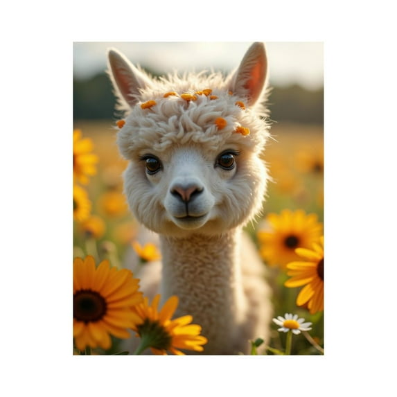 Paint by Numbers Kit for Adults, Adorable Alpaca In Sunflower Field Paint by Numbers, Easy Paint by Numbers Kit for Adults Beginner, DIY Adult Paint by Number Kits on Canvas, Home Decor