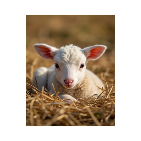 Paint by Numbers Kit for Adults, Adorable Lamb Resting Haystack Paint by Numbers, Easy Paint by Numbers Kit for Adults Beginner, DIY Adult Paint by Number Kits on Canvas, Home Decor