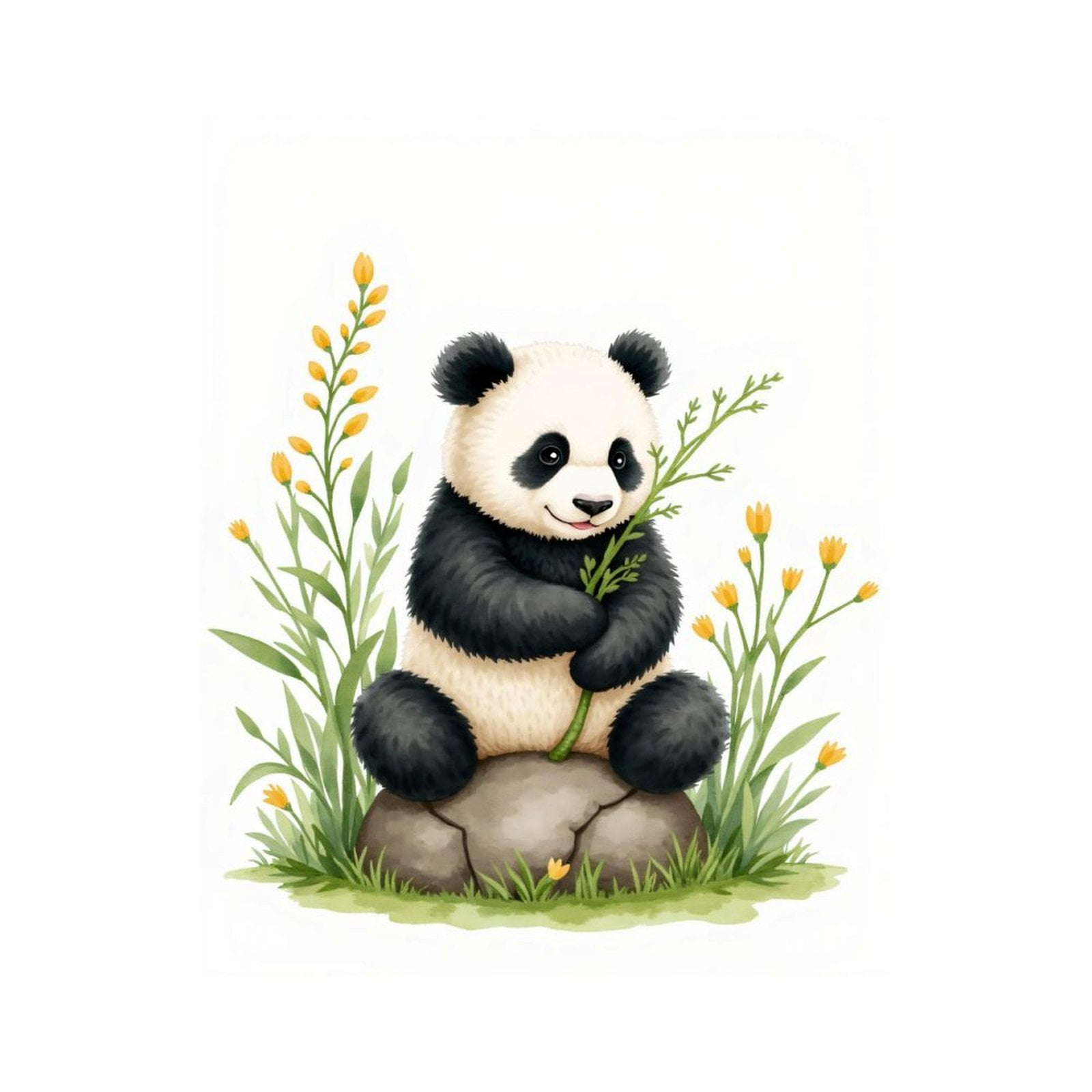Paint by Numbers Kit for Adults, Adorable Panda Sitting on Rock Paint by Numbers, Easy Paint by Numbers Kit for Adults Beginner, DIY Adult Paint by Number Kits on Canvas, 12x16in Home Decor