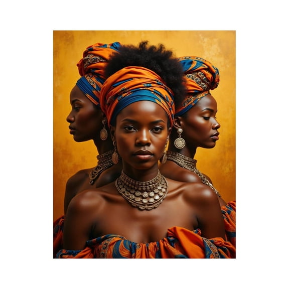 Paint by Numbers Kit for Adults, African Fashion Portrait Trio Paint by Numbers, Easy Paint by Numbers Kit for Adults Beginner, DIY Adult Paint by Number Kits on Canvas, Home Decor