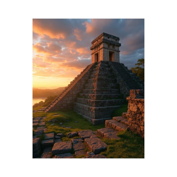 Paint by Numbers Kit for Adults, Ancient Stone Pyramid Sunset Sky Paint by Numbers, Easy Paint by Numbers Kit for Adults Beginner, DIY Adult Paint by Number Kits on Canvas, 12x16in Home Decor