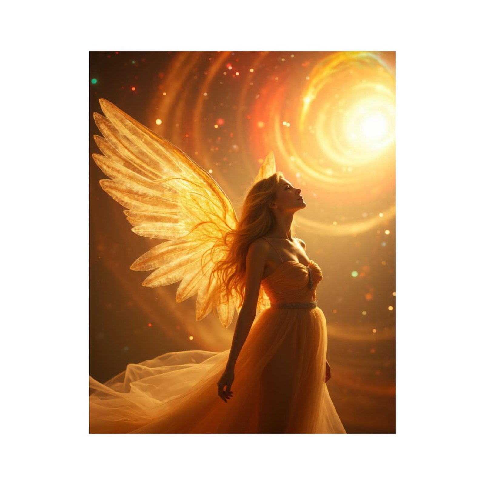 Paint by Numbers Kit for Adults, Angel In Golden Glow Dreamscape Paint by Numbers, Easy Paint by Numbers Kit for Adults Beginner, DIY Adult Paint by Number Kits on Canvas, Home Decor
