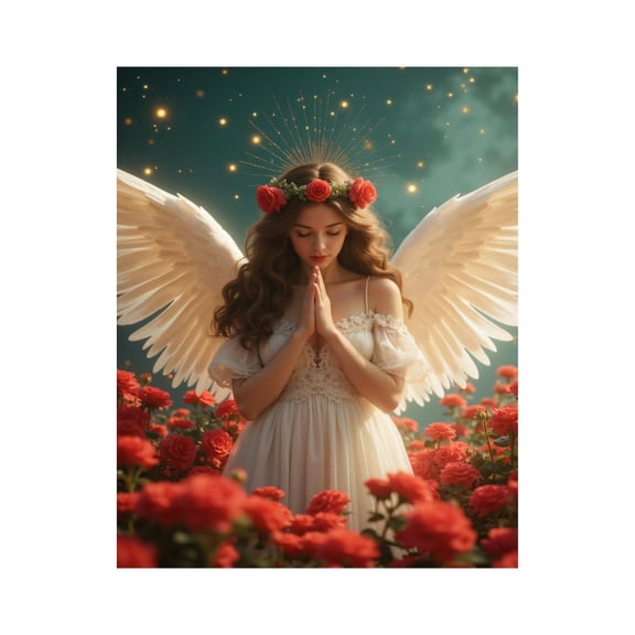 Paint by Numbers Kit for Adults, Angel In Rose Garden Paint by Numbers, Easy Paint by Numbers Kit for Adults Beginner, DIY Adult Paint by Number Kits on Canvas, 12x16in Home Decor