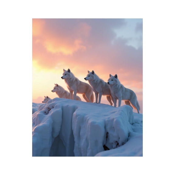 Paint by Numbers Kit for Adults, Arctic Wolves On Icy Cliff Sunset Paint by Numbers, Easy Paint by Numbers Kit for Adults Beginner, DIY Adult Paint by Number Kits on Canvas, Home Decor