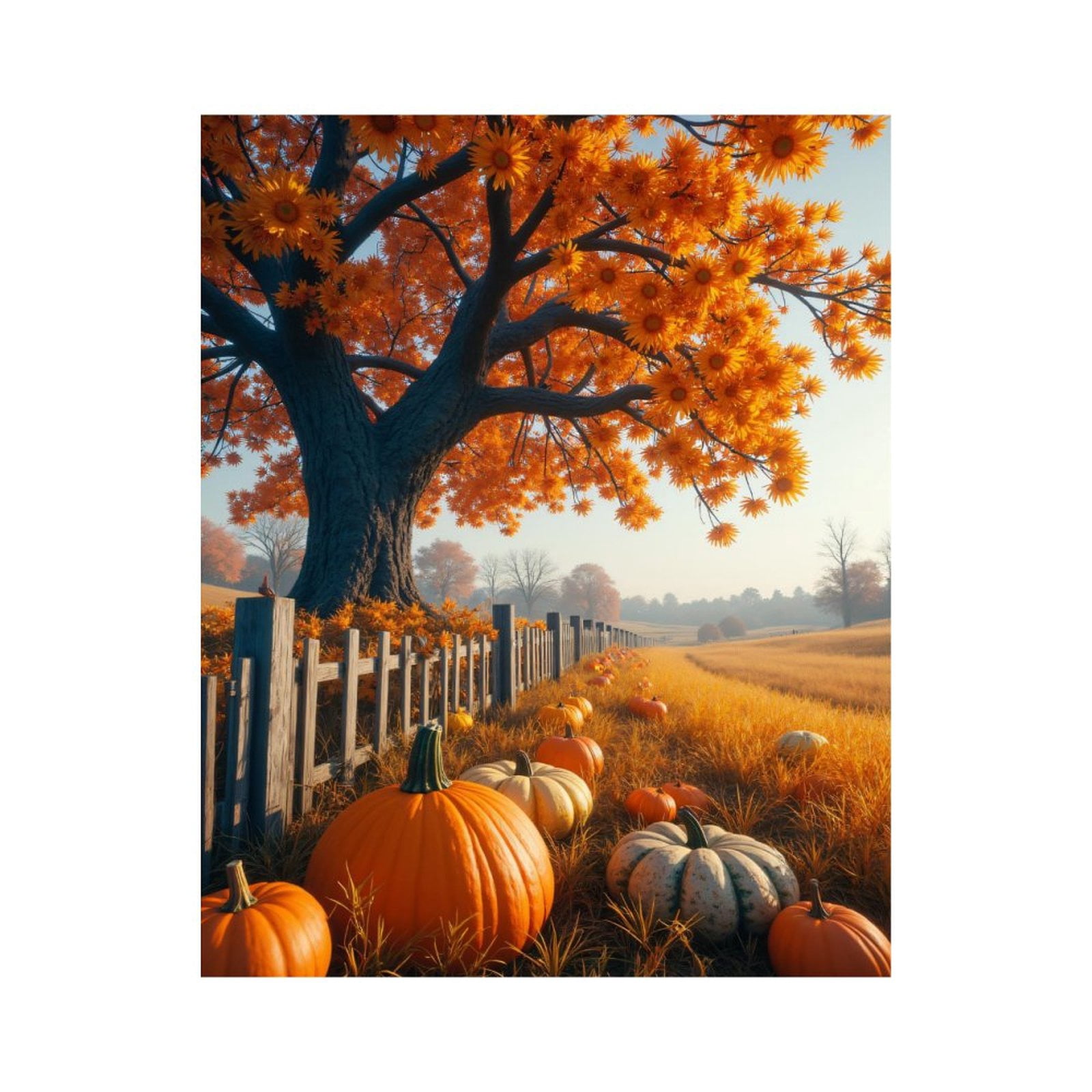 Paint by Numbers Kit for Adults, Autumn Harvest Scenic Landscape Paint by Numbers, Easy Paint by Numbers Kit for Adults Beginner, DIY Adult Paint by Number Kits on Canvas, Home Decor 12x16in