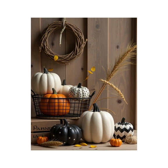 Paint by Numbers Kit for Adults, Autumn Pumpkin Decor Display Paint by Numbers, Easy Paint by Numbers Kit for Adults Beginner, DIY Adult Paint by Number Kits on Canvas, Home Decor