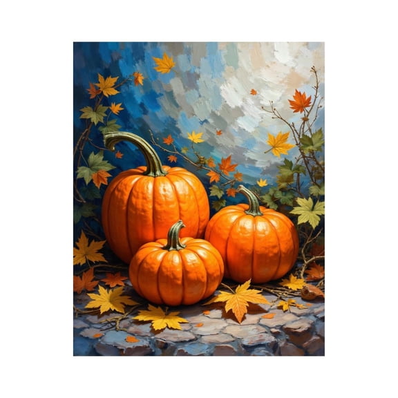 Paint by Numbers Kit for Adults, Autumn Pumpkins Leaves Art Decor Paint by Numbers, Easy Paint by Numbers Kit for Adults Beginner, DIY Adult Paint by Number Kits on Canvas, Home Decor