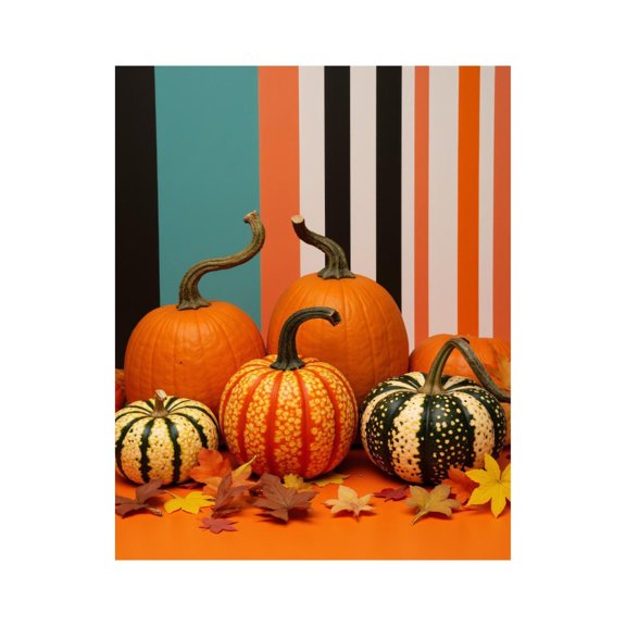 Paint by Numbers Kit for Adults, Autumn Pumpkins Striped Background Paint by Numbers, Easy Paint by Numbers Kit for Adults Beginner, DIY Adult Paint by Number Kits on Canvas, Home Decor