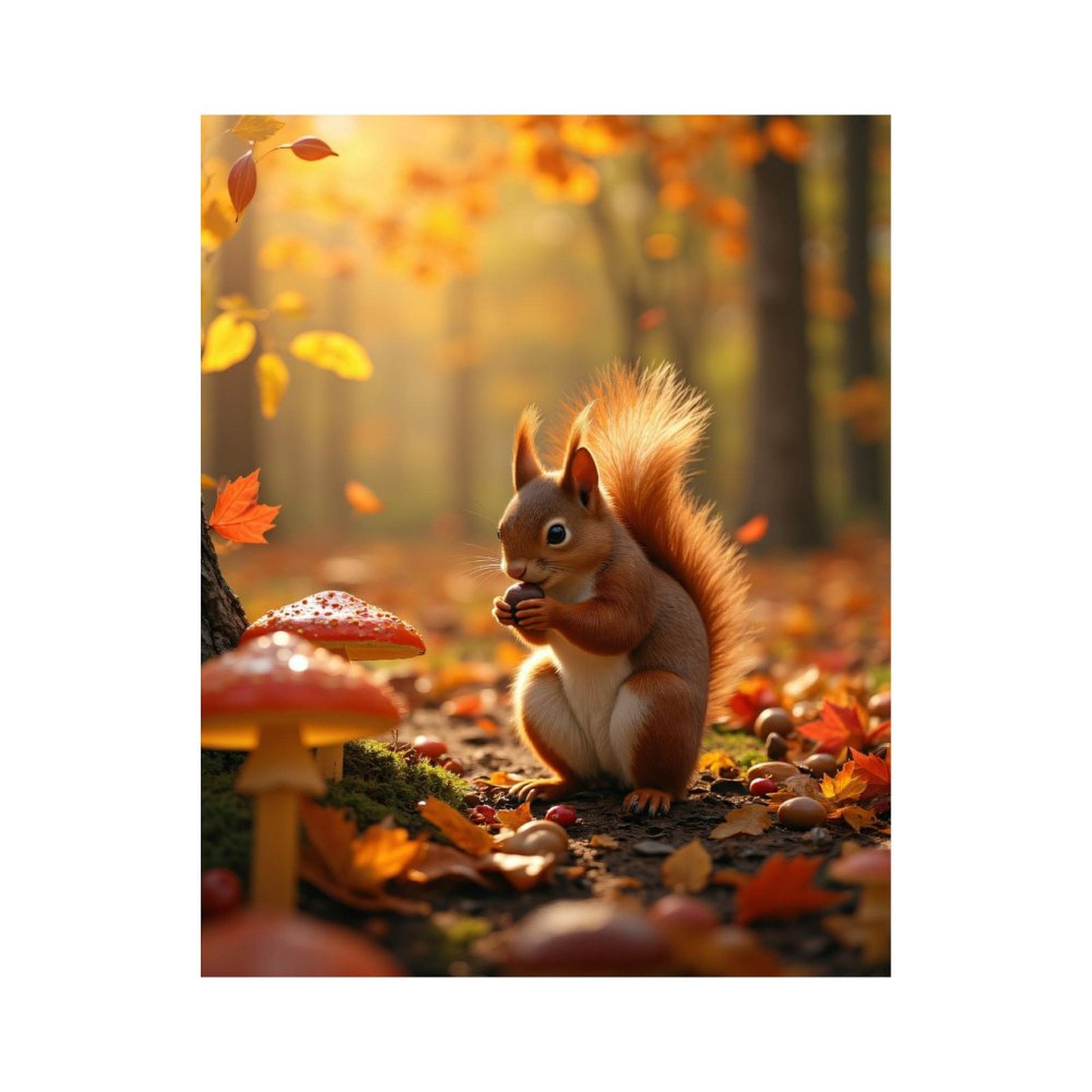 Paint by Numbers Kit for Adults, Autumn Squirrel In Enchanted Forest Paint by Numbers, Easy Paint by Numbers Kit for Adults Beginner, DIY Adult Paint by Number Kits on Canvas, Home Decor
