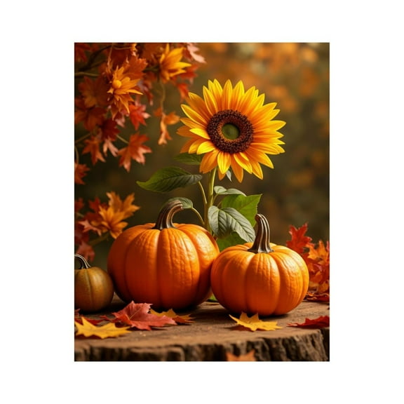 Paint by Numbers Kit for Adults, Autumn Sunflower Pumpkin Decor Paint by Numbers, Easy Paint by Numbers Kit for Adults Beginner, DIY Adult Paint by Number Kits on Canvas, Home Decor