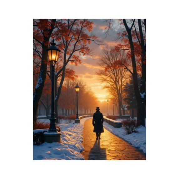 Paint by Numbers Kit for Adults, Autumn Sunset Park Walk Paint by Numbers, Easy Paint by Numbers Kit for Adults Beginner, DIY Adult Paint by Number Kits on Canvas, Home Decor