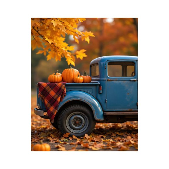 Paint by Numbers Kit for Adults, Autumn Vintage Truck Pumpkins Scene Paint by Numbers, Easy Paint by Numbers Kit for Adults Beginner, DIY Adult Paint by Number Kits on Canvas, 12x16in Home Decor