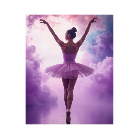 Paint by Numbers Kit for Adults, Ballet Dancer In Pink Clouds Paint by Numbers, Easy Paint by Numbers Kit for Adults Beginner, DIY Adult Paint by Number Kits on Canvas, 12x16in Home Decor