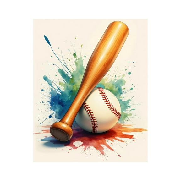 Paint by Numbers Kit for Adults, Baseball Bat Art Splatter Paint by Numbers, Easy Paint by Numbers Kit for Adults Beginner, DIY Adult Paint by Number Kits on Canvas, Home Decor