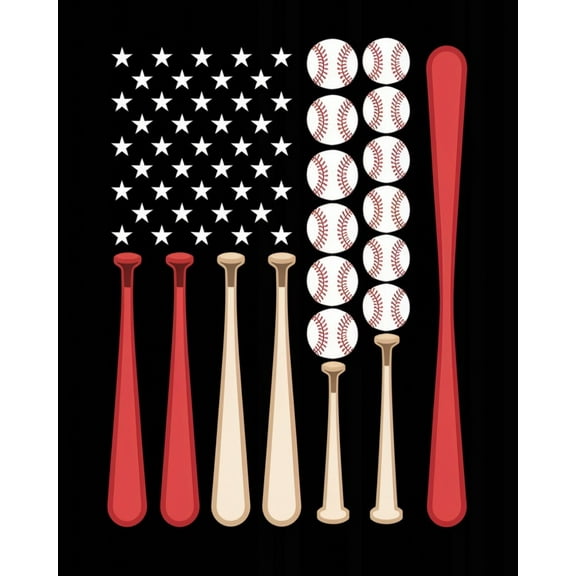 Paint by Numbers Kit for Adults -Baseball Dream under the Stars and Stripes - on Canvas with Brushes Acrylic Pigment DIY Oil Painting for Home Wall Decor (40x50cm/16x20 inch)-