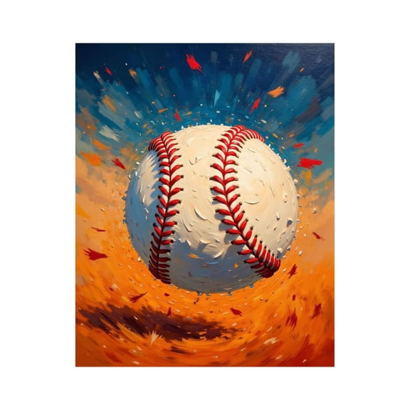 Paint by Numbers Kit for Adults, Baseball Explosion Dynamic Colors Paint by Numbers, Easy Paint by Numbers Kit for Adults Beginner, DIY Adult Paint by Number Kits on Canvas, 12x16in Home Decor