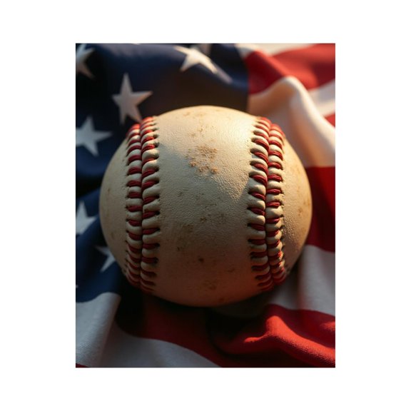 Paint by Numbers Kit for Adults, Baseball On Flag Fabric Paint by Numbers, Easy Paint by Numbers Kit for Adults Beginner, DIY Adult Paint by Number Kits on Canvas, 12x16in Home Decor