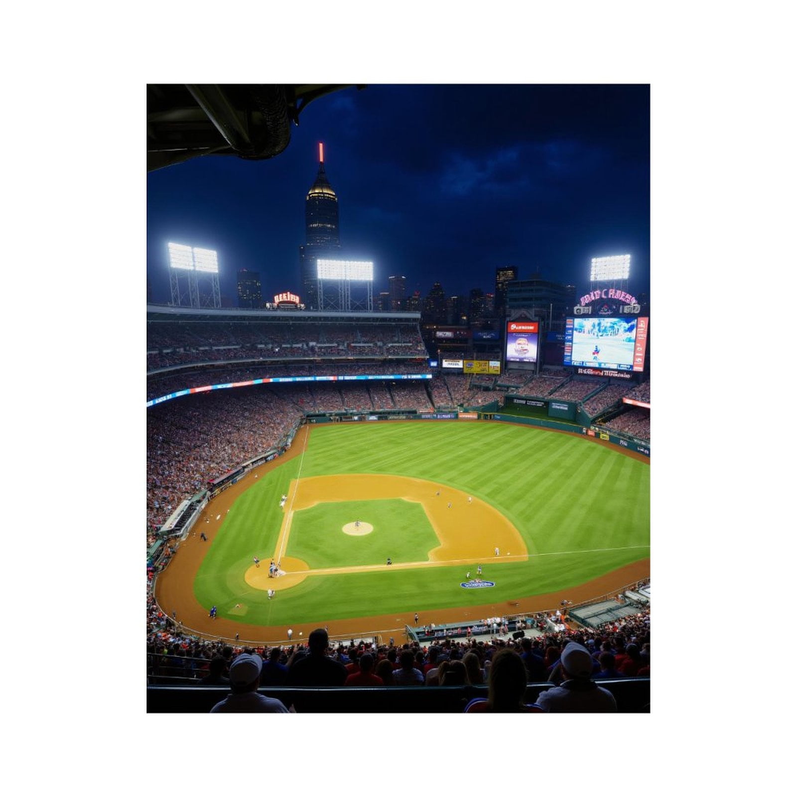 Paint by Numbers Kit for Adults, Baseball Game Night City Lights Paint by Numbers, Easy Paint by Numbers Kit for Adults Beginner, DIY Adult Paint by Number Kits on Canvas, Home Decor