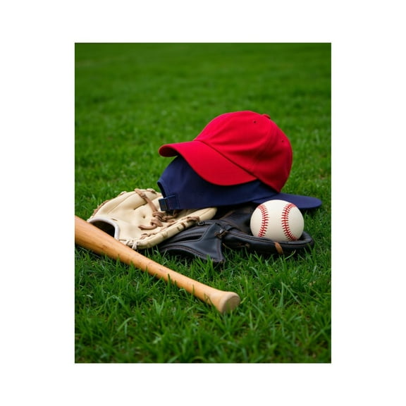 Paint by Numbers Kit for Adults, Baseball Gear On Grass Field Paint by Numbers, Easy Paint by Numbers Kit for Adults Beginner, DIY Adult Paint by Number Kits on Canvas, Home Decor 12x16in