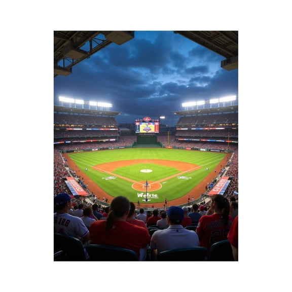 Paint by Numbers Kit for Adults, Baseball Stadium Night Game Crowd Paint by Numbers, Easy Paint by Numbers Kit for Adults Beginner, DIY Adult Paint by Number Kits on Canvas, 12x16in Home Decor