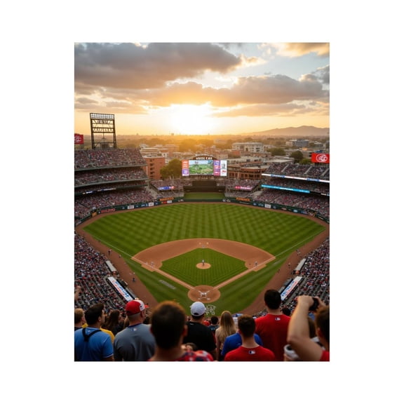 Paint by Numbers Kit for Adults, Baseball Stadium Sunset View Paint by Numbers, Easy Paint by Numbers Kit for Adults Beginner, DIY Adult Paint by Number Kits on Canvas, Home Decor
