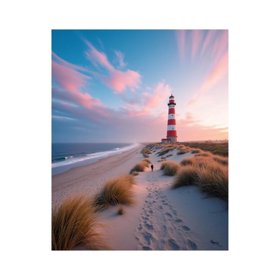 Paint by Numbers Kit for Adults, Beach Lighthouse Sunset Sky Paint by Numbers, Easy Paint by Numbers Kit for Adults Beginner, DIY Adult Paint by Number Kits on Canvas, Home Decor