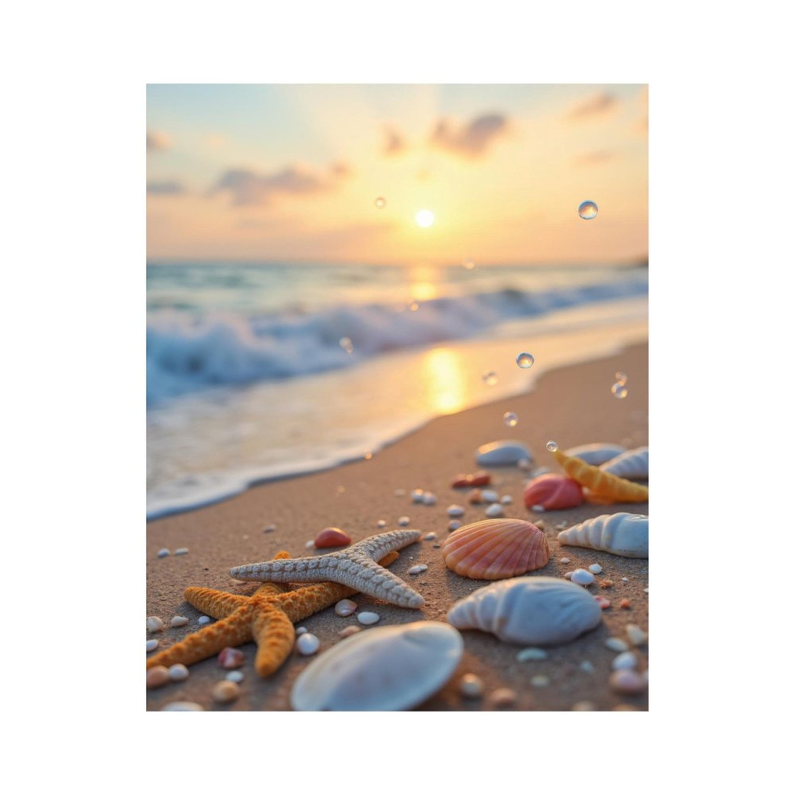 Paint by Numbers Kit for Adults, Beach Sunrise Seashells Sand Waves Paint by Numbers, Easy Paint by Numbers Kit for Adults Beginner, DIY Adult Paint by Number Kits on Canvas, Home Decor