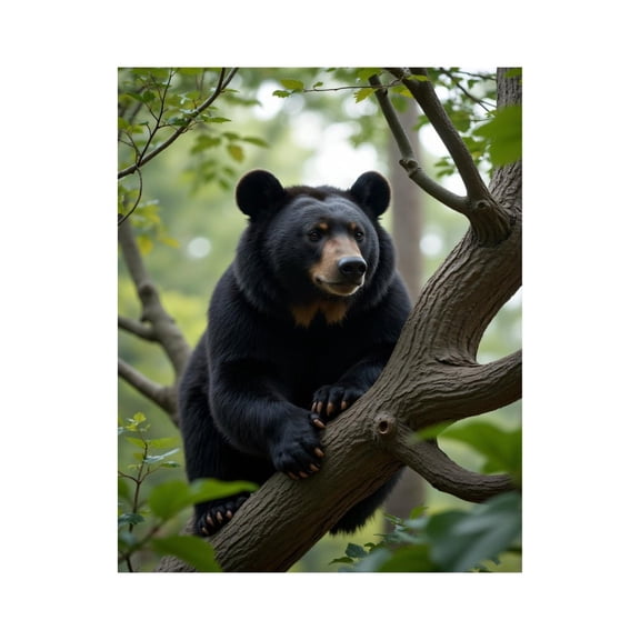 Paint by Numbers Kit for Adults, Bear Climbing Tree Nature Scene Paint by Numbers, Easy Paint by Numbers Kit for Adults Beginner, DIY Adult Paint by Number Kits on Canvas, 12x16in Home Decor