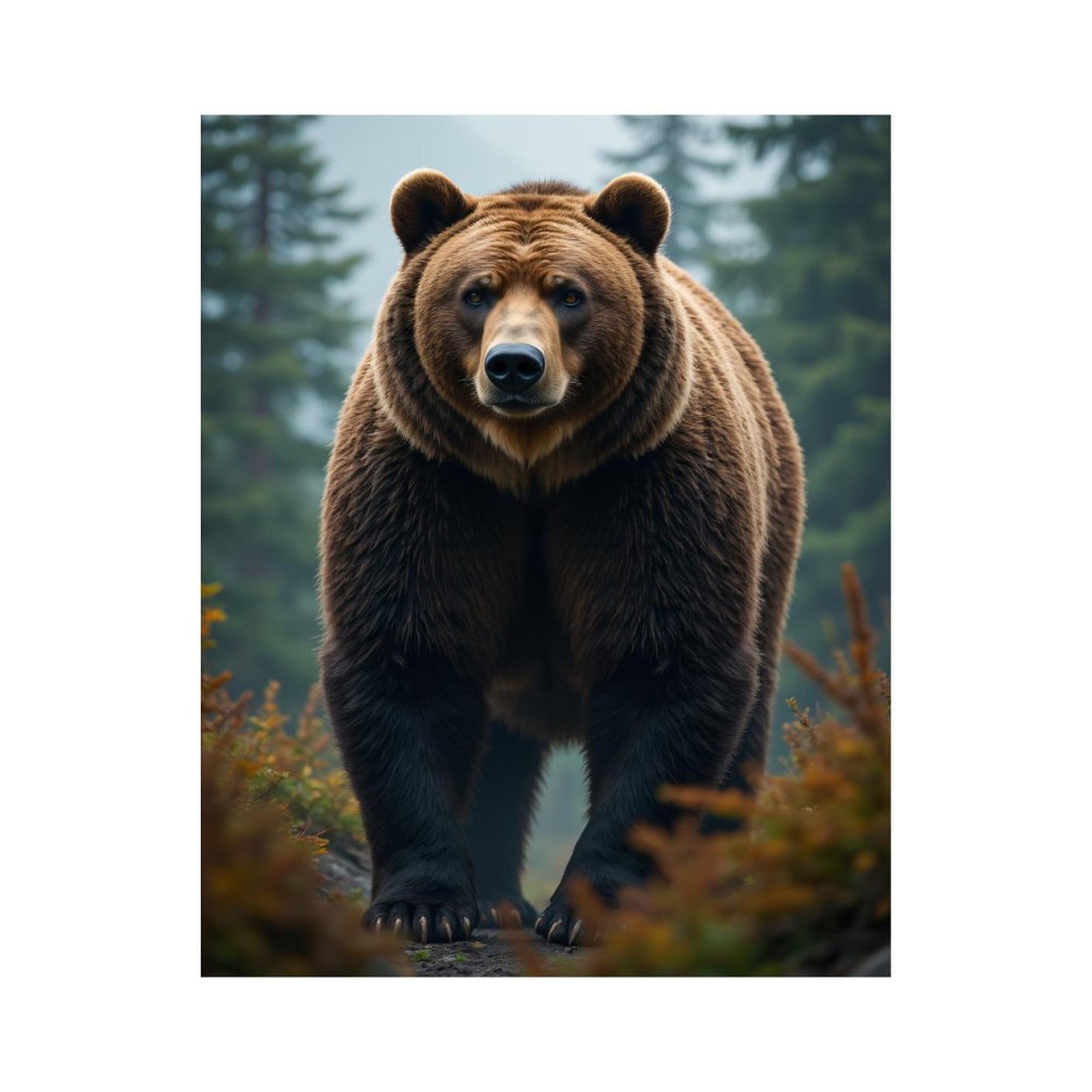 Paint by Numbers Kit for Adults, Bear Forest Majestic Wilderness Paint by Numbers, Easy Paint by Numbers Kit for Adults Beginner, DIY Adult Paint by Number Kits on Canvas, Home Decor 12x16in