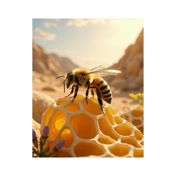 Paint by Numbers Kit for Adults, Bee On Honeycomb Desert Studio Paint by Numbers, Easy Paint by Numbers Kit for Adults Beginner, DIY Adult Paint by Number Kits on Canvas, Home Decor 12x16in