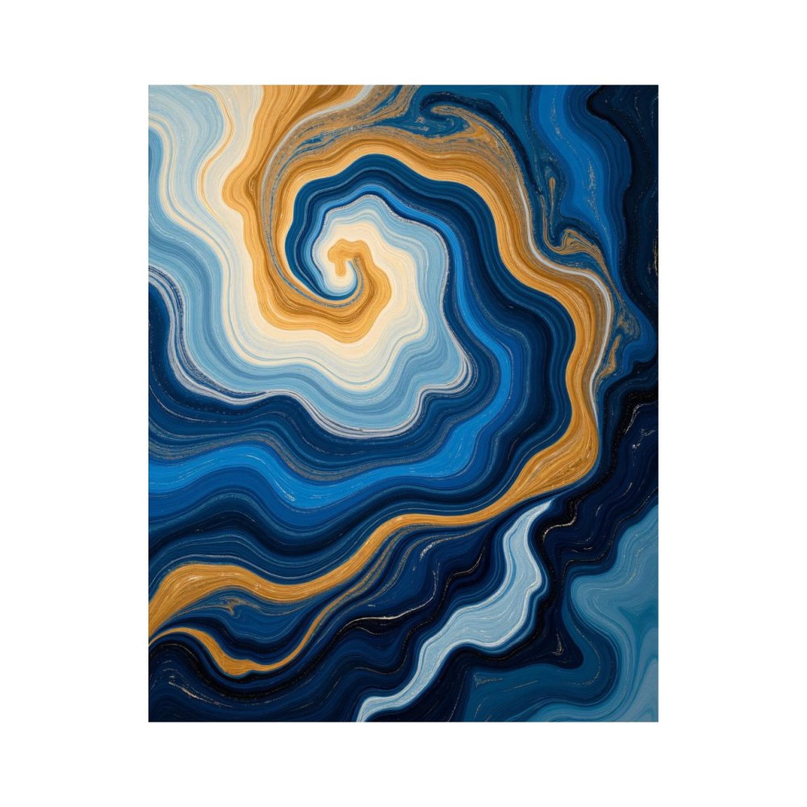 Paint By Numbers Kit for Adults Beginner - Abstract Blue Gold Swirl Art DIY Canvas Painting Kits for Adults, Frameless Paint By Number for Adults for Home Wall Decor 16x20 Inch