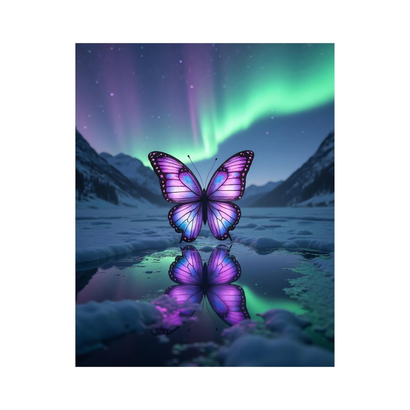 Paint By Numbers Kit for Adults Beginner - Aurora Butterfly Reflection DIY Canvas Painting Kits for Adults, Frameless Paint By Number for Adults for Home Wall Decor 16x20 Inch