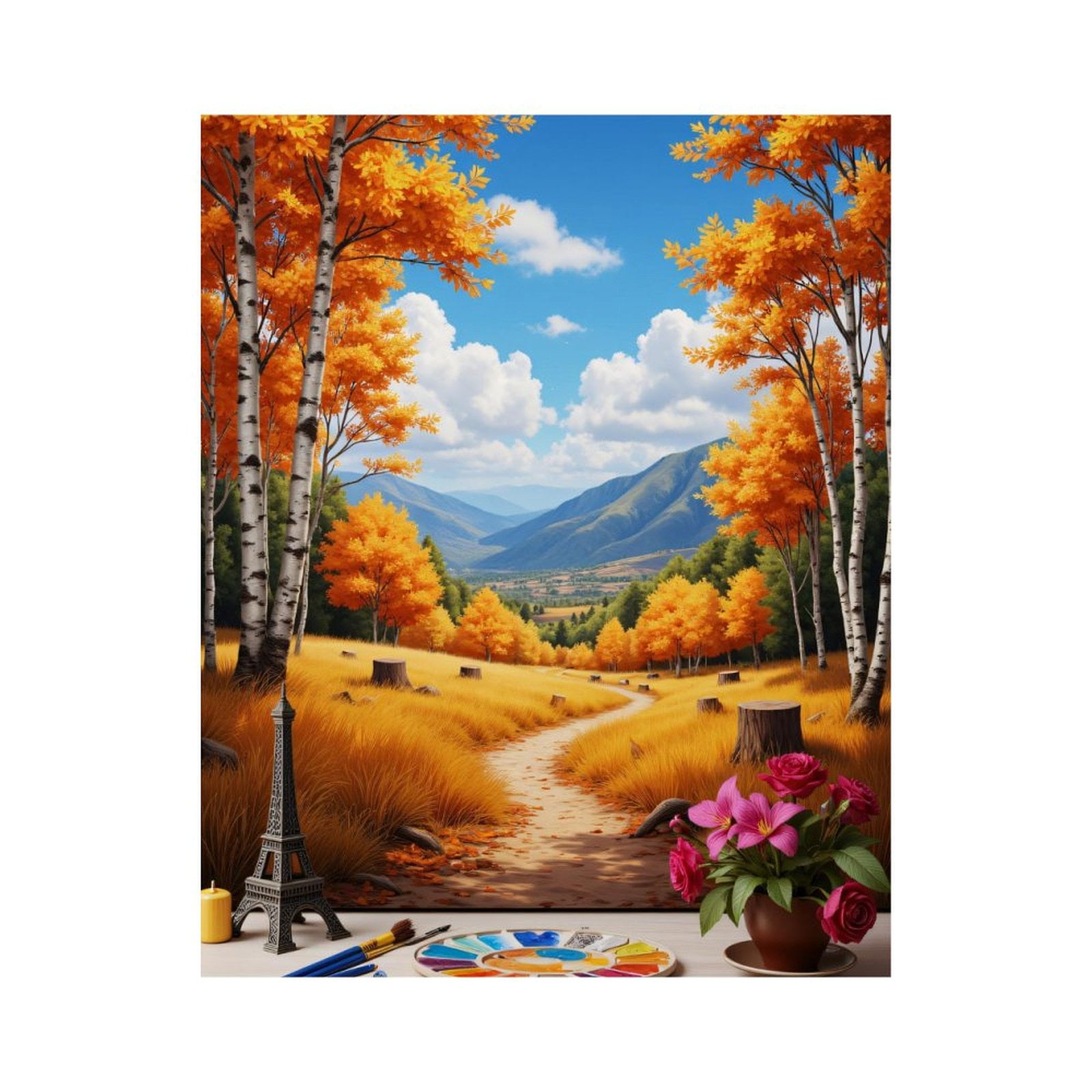 Paint By Numbers Kit for Adults Beginner - Autumn Landscape Painting Art Scene DIY Canvas Painting Kits for Adults, Frameless Paint By Number for Adults for Home Wall Decor 16x20 Inch