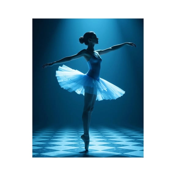 Paint By Numbers Kit for Adults Beginner - Ballet Dancer Elegant Pose Blue Spotlight DIY Canvas Painting Kits for Adults, Frameless Paint By Number for Adults for Home Wall Decor 16x20 Inch