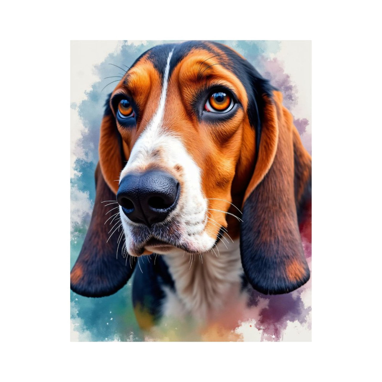 Paint By Numbers Kit for Adults Beginner - Basset Dog Portrait Art Watercolor DIY Canvas Painting Kits for Adults, Frameless Paint By Number for Adults for Home Wall Decor 16x20 Inch