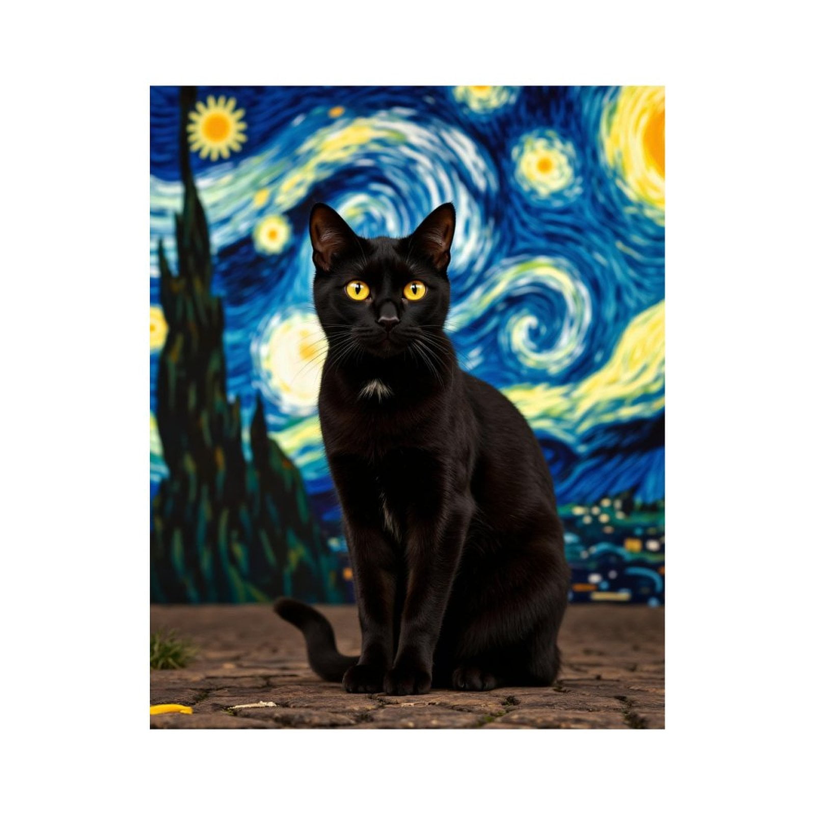 Paint By Numbers Kit for Adults Beginner - Black Cat Starry Night Sky DIY Canvas Painting Kits for Adults, Frameless Paint By Number for Adults for Home Wall Decor 16x20 Inch