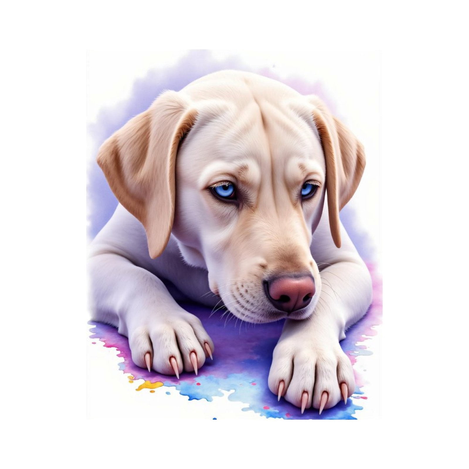 Paint By Numbers Kit for Adults Beginner - Blue Eyed Dog Art Watercolor Painting DIY Canvas Painting Kits for Adults, Frameless Paint By Number for Adults for Home Wall Decor 16x20 Inch