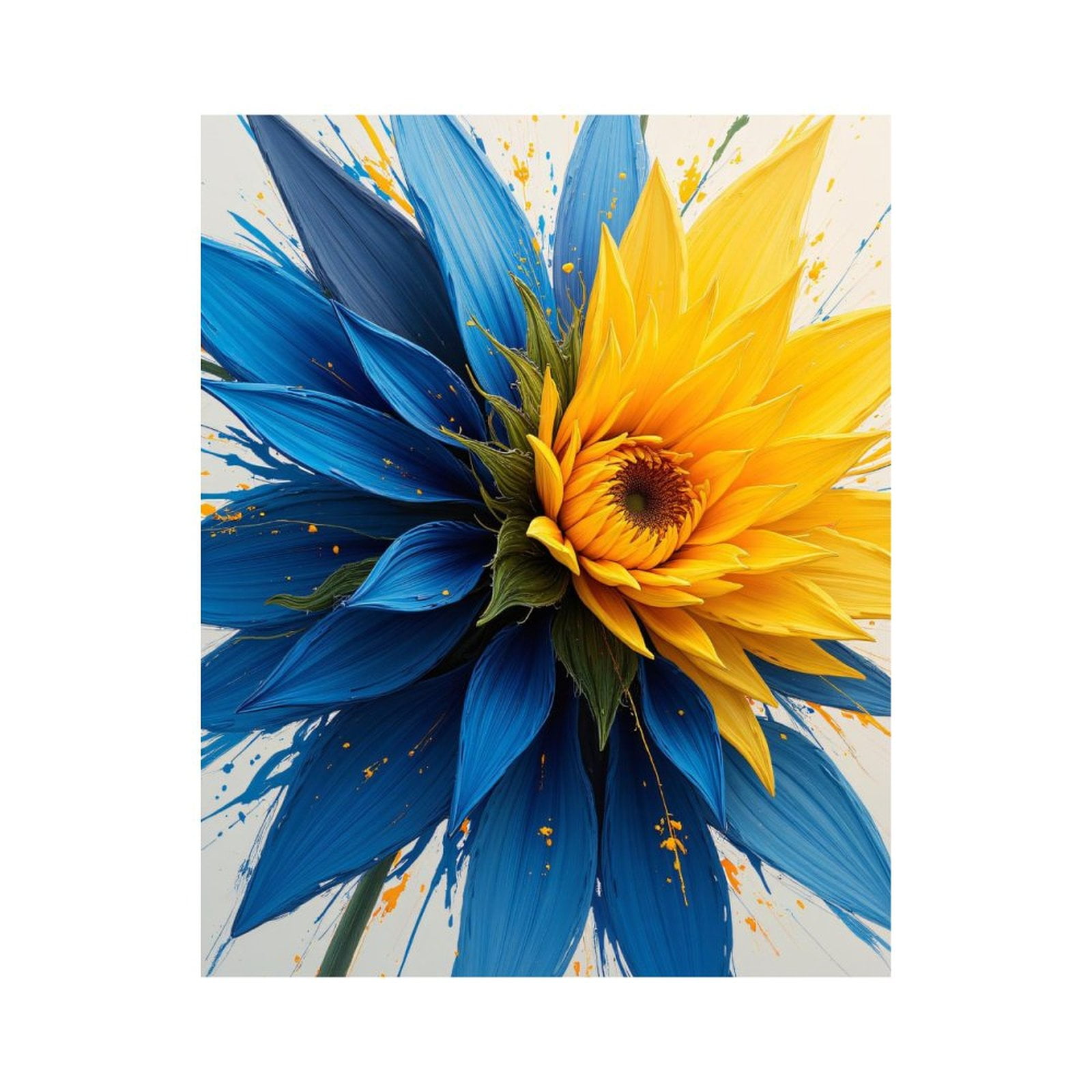 Paint By Numbers Kit for Adults Beginner - Blue Yellow Abstract Floral Art DIY Canvas Painting Kits for Adults, Frameless Paint By Number for Adults for Home Wall Decor 16x20 Inch