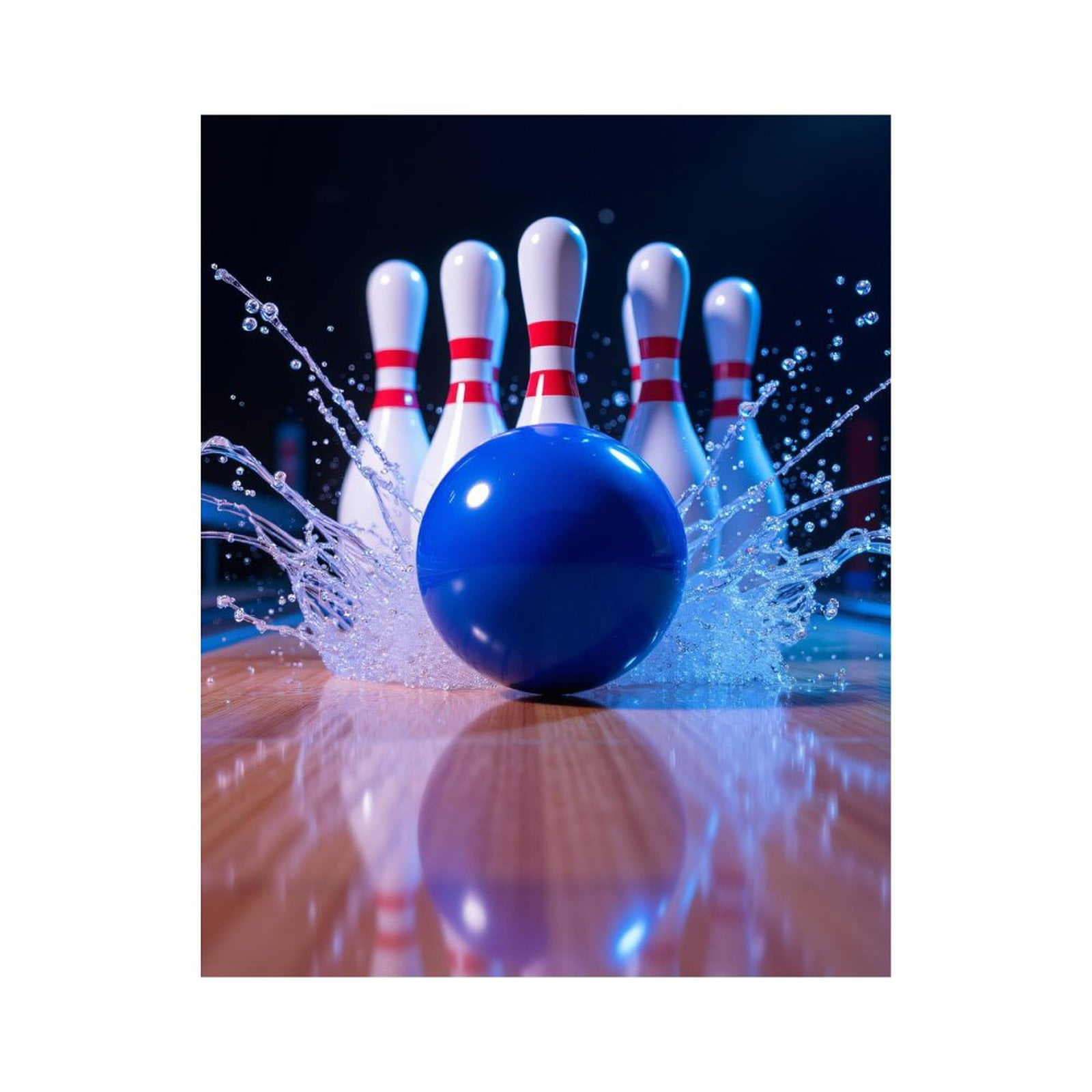 Paint By Numbers Kit for Adults Beginner - Bowling Blue Strike Splash DIY Canvas Painting Kits for Adults, Frameless Paint By Number for Adults for Home Wall Decor 16x20 Inch