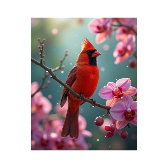 Paint By Numbers Kit for Adults Beginner - Cardinal Blossoms Spring Scene DIY Canvas Painting Kits for Adults, Frameless Paint By Number for Adults for Home Wall Decor 16x20 Inch